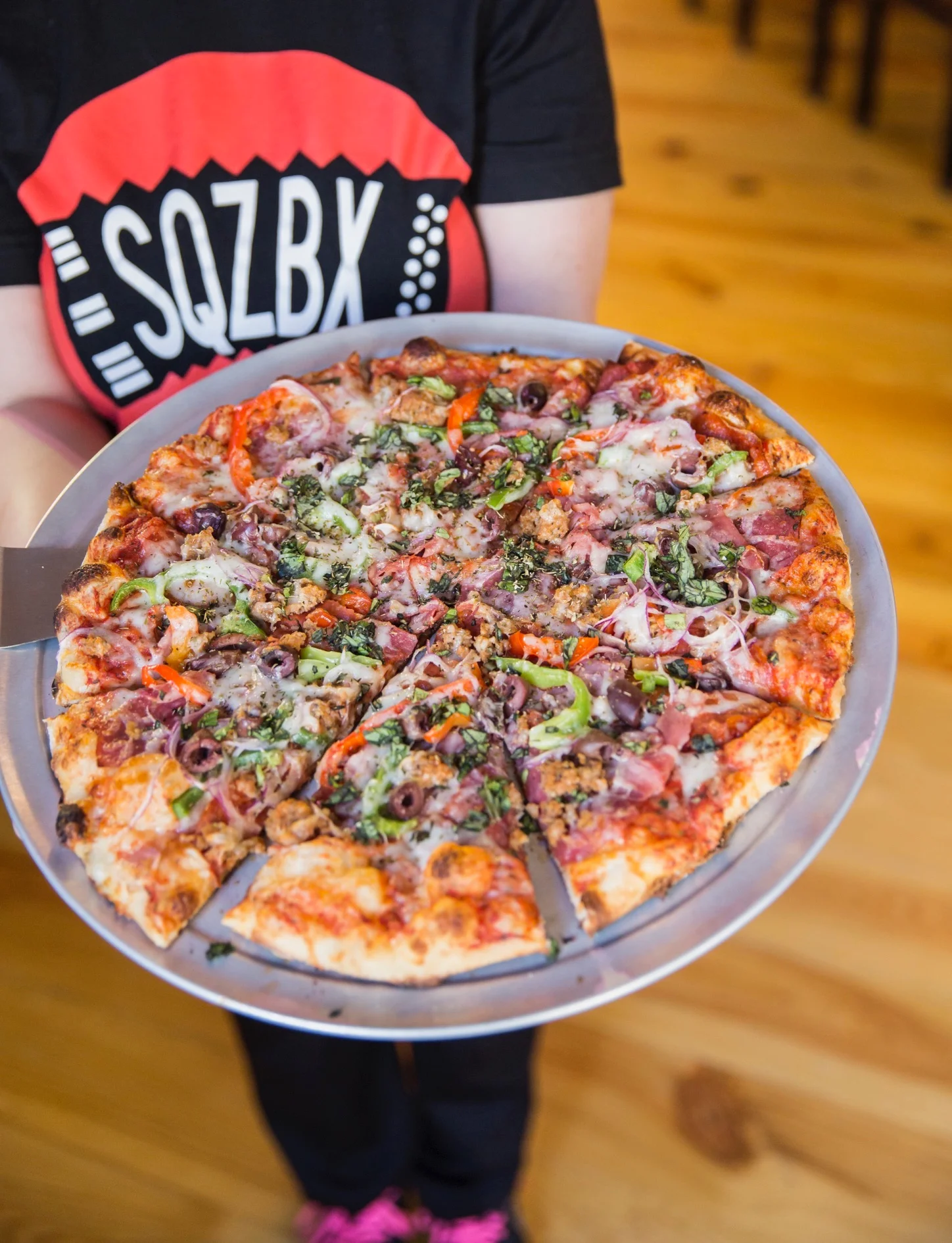 Delicious pepperoni pizza served in a restaurant