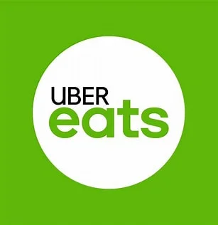 Uber Eats logo on a vibrant green background
