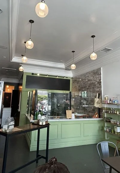 Cozy restaurant interior with modern decor and warm lighting