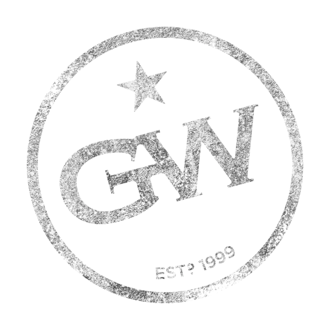 Stylized logo featuring 'GW' in a circular design