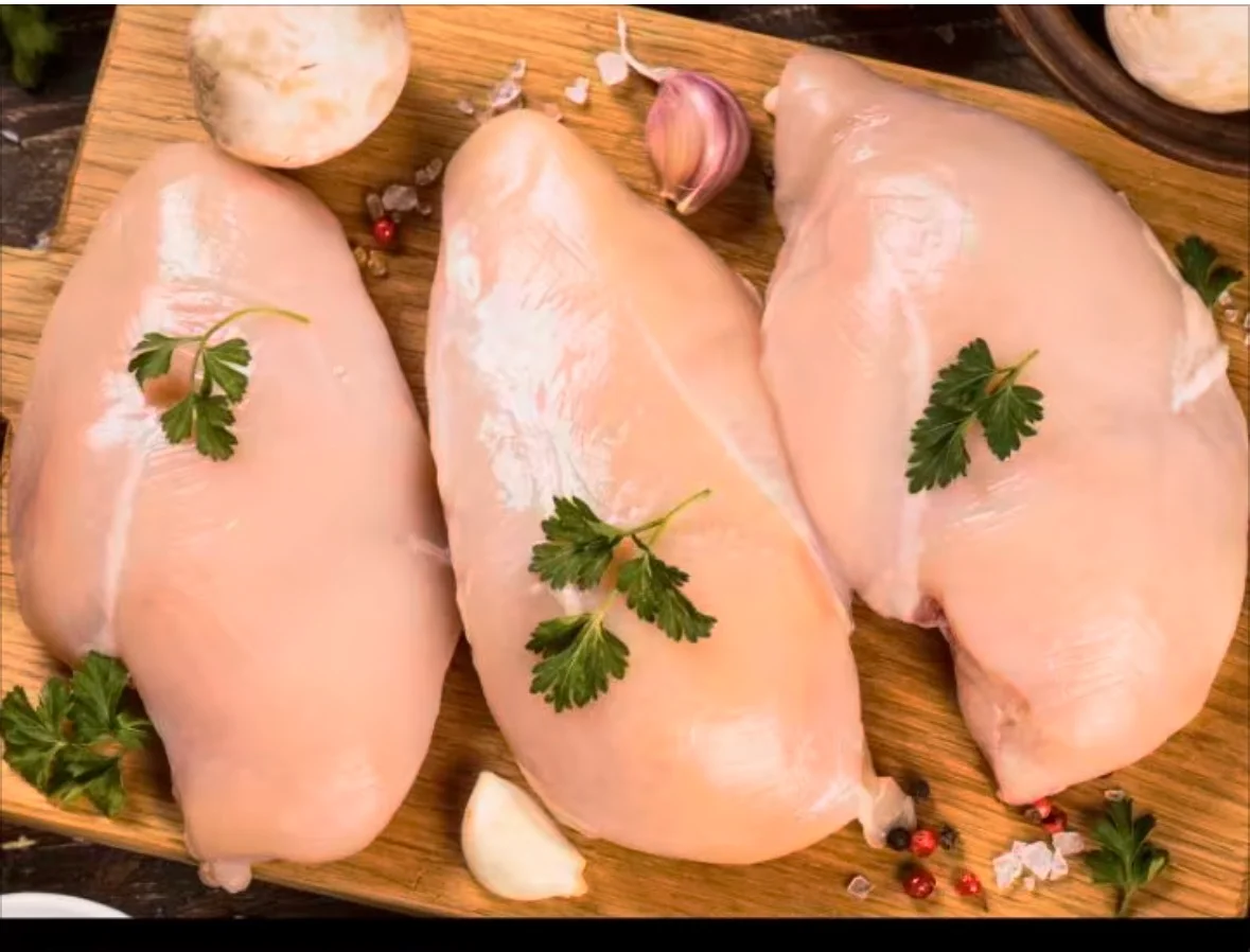 Fresh chicken breasts ready for cooking