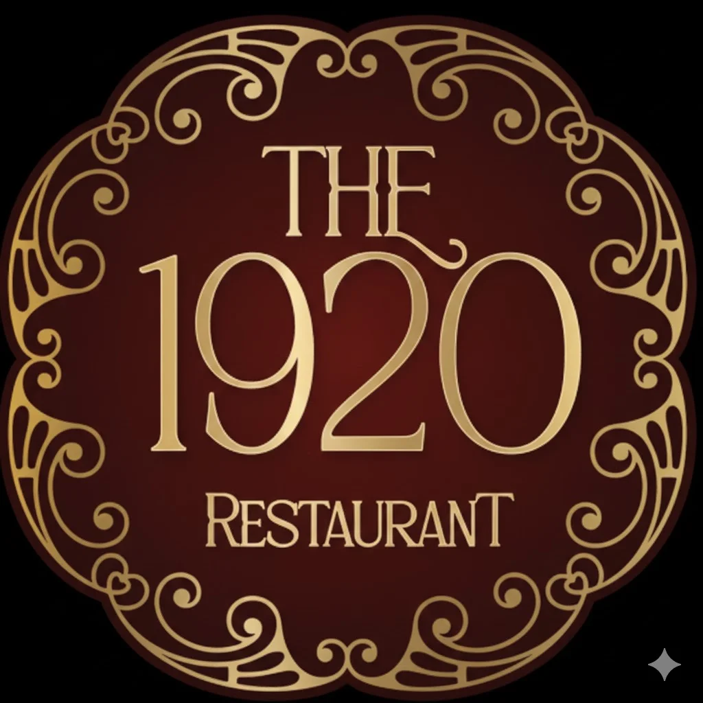 Elegant logo of The 1920 Restaurant with vintage design elements