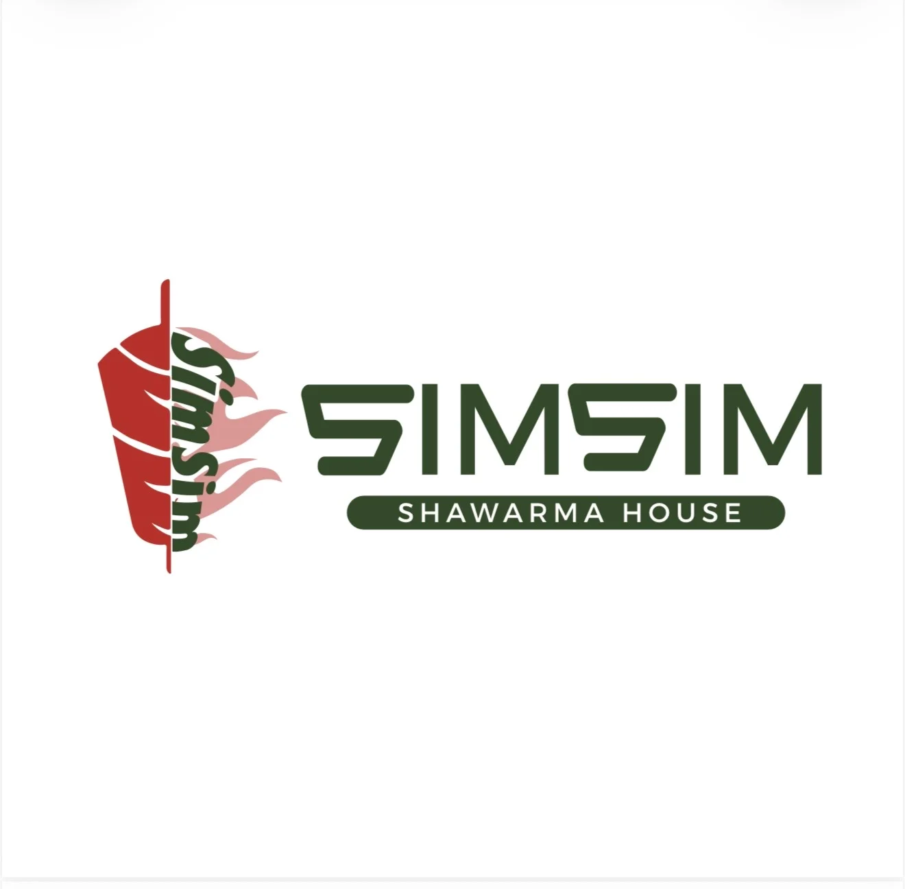 Simsim Shawarma House logo featuring a shawarma skewer