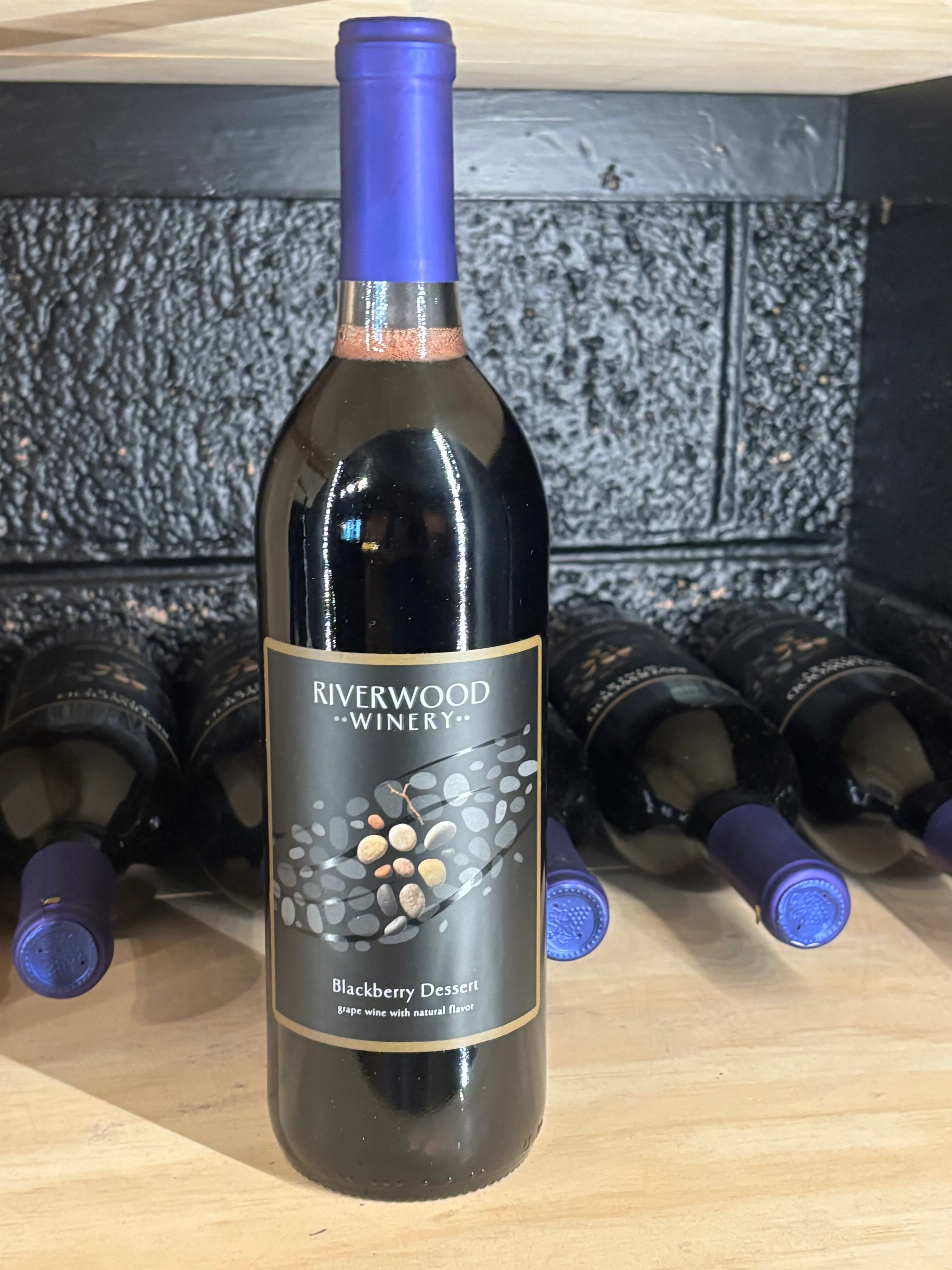 Bottle of Riverwood Winery Blackberry Dessert wine