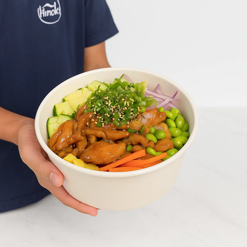 Japanese chicken teriyaki bowl with fresh vegetables