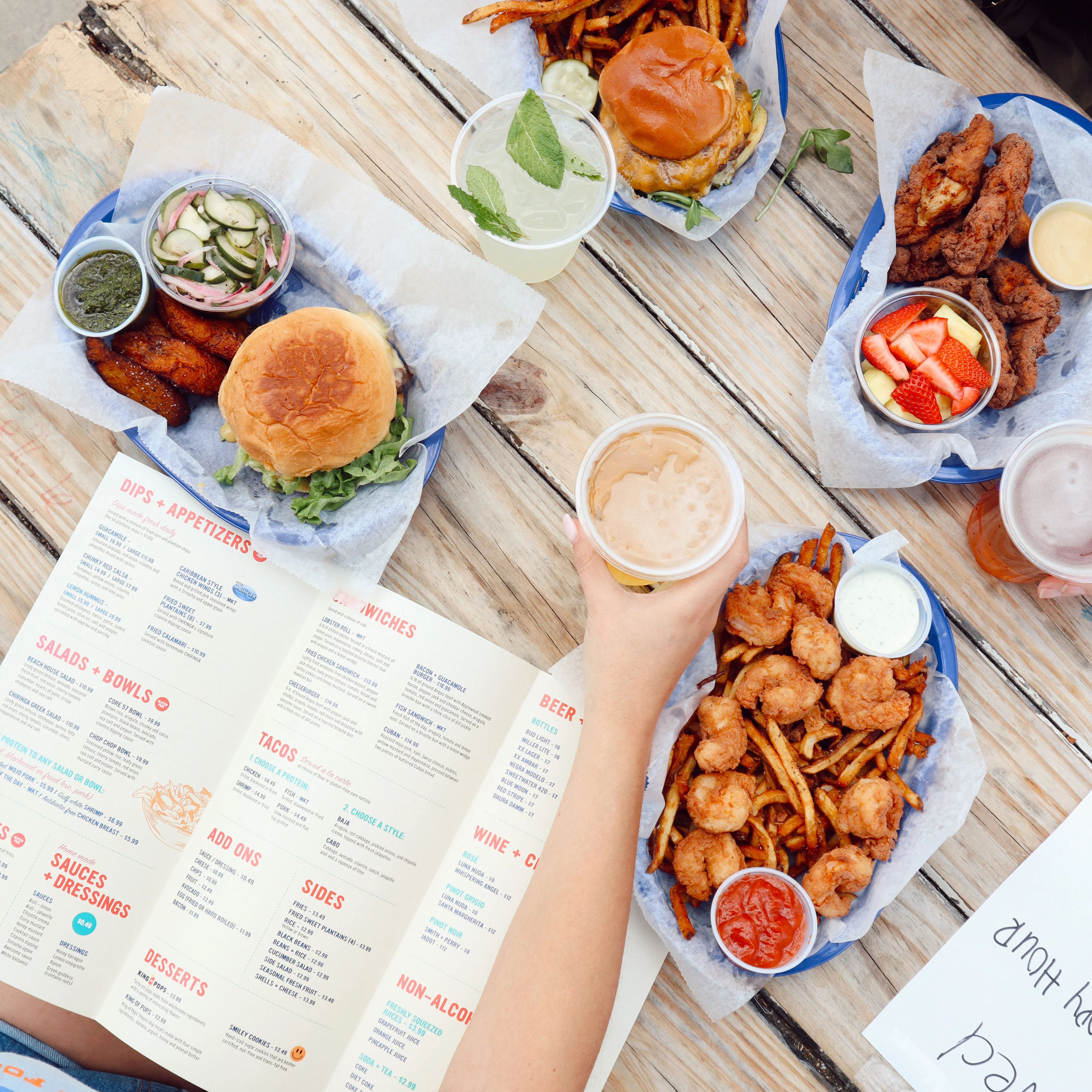Southern fried shrimp platter with sweet potato fries