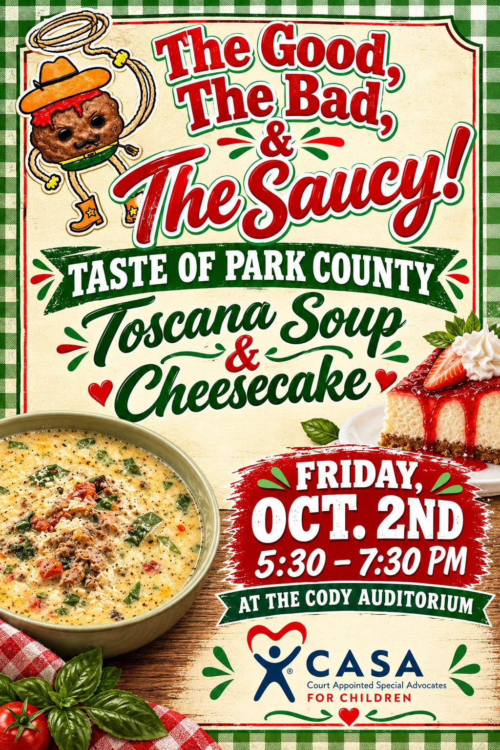 Promotional poster for a fundraising dinner event