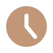 Minimalist clock icon in a circular design