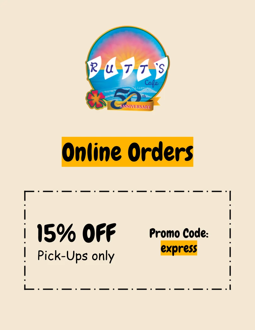 15% OFF - Online Orders - Pick Up Only