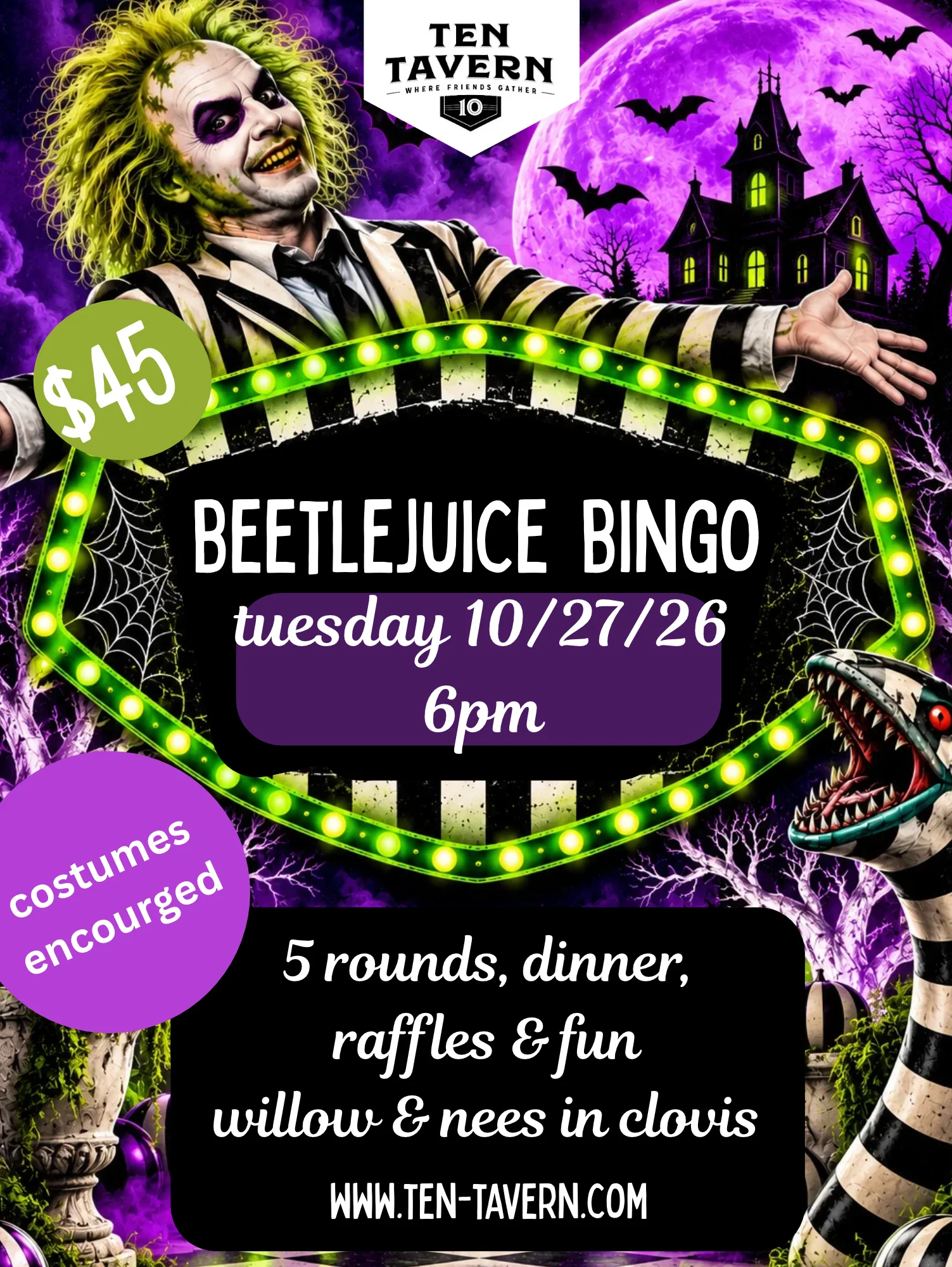 Halloween Music Dinner Night Bingo