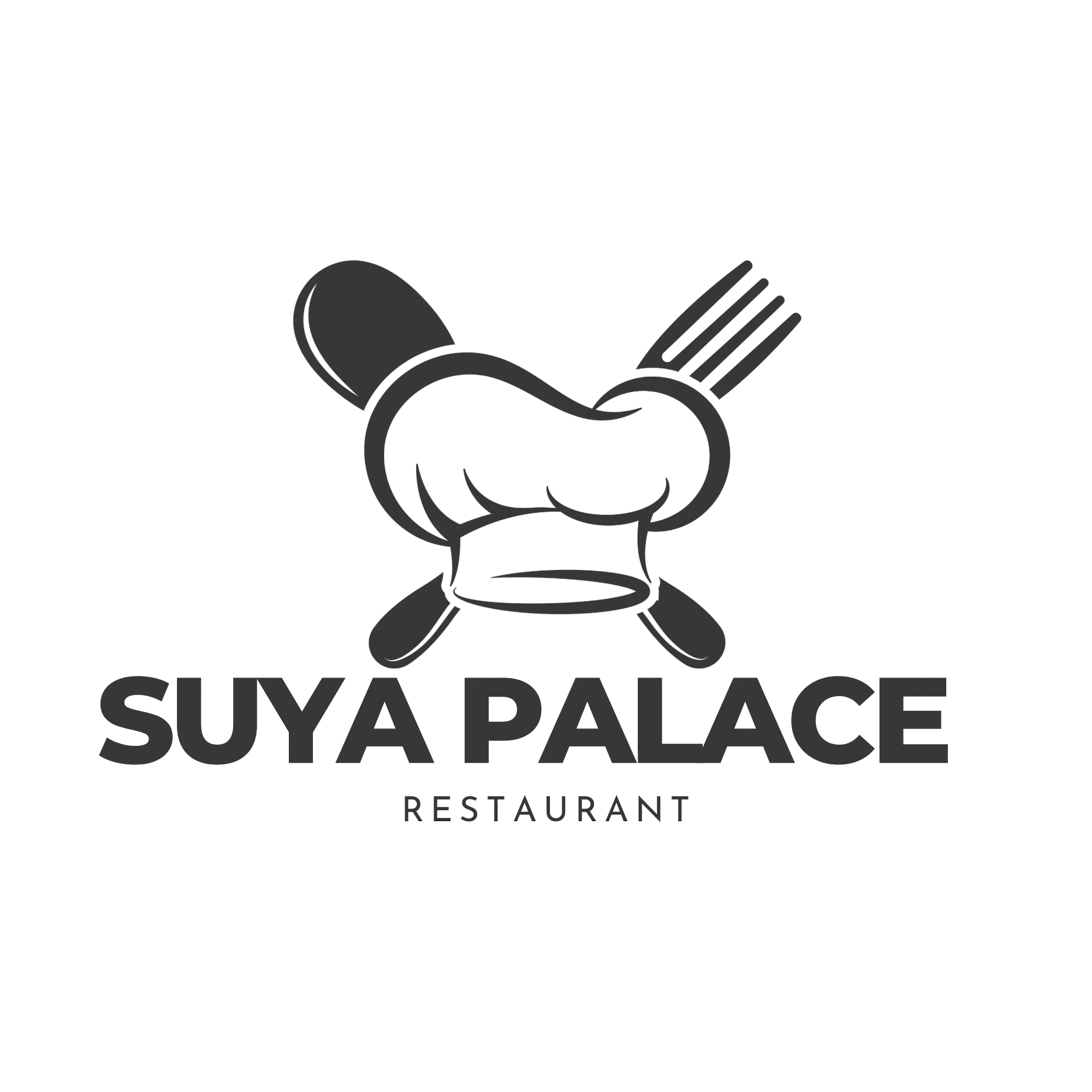 A logo featuring a chef's hat and utensils, representing a restaurant.