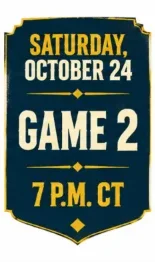 Saturday, October 24 Watch Party Game 2 7 PM