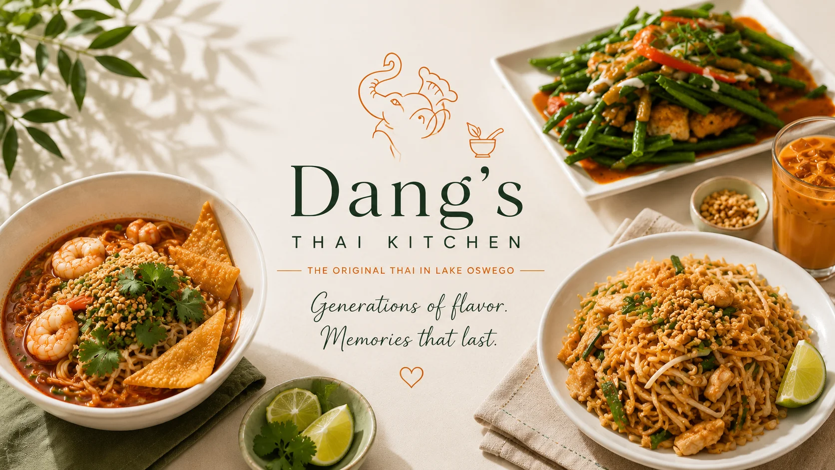 Authentic Thai pad thai with shrimp and lime