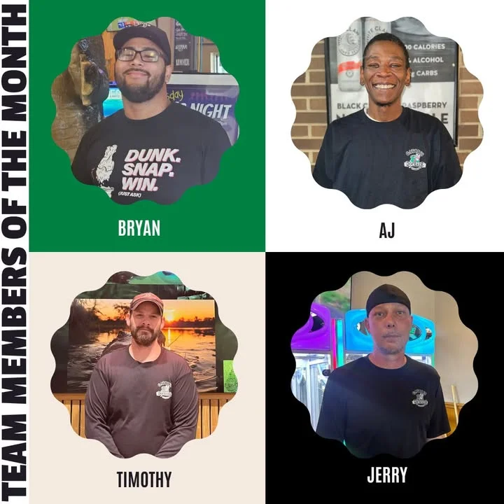 Photos of 4 team members of the month in a grid