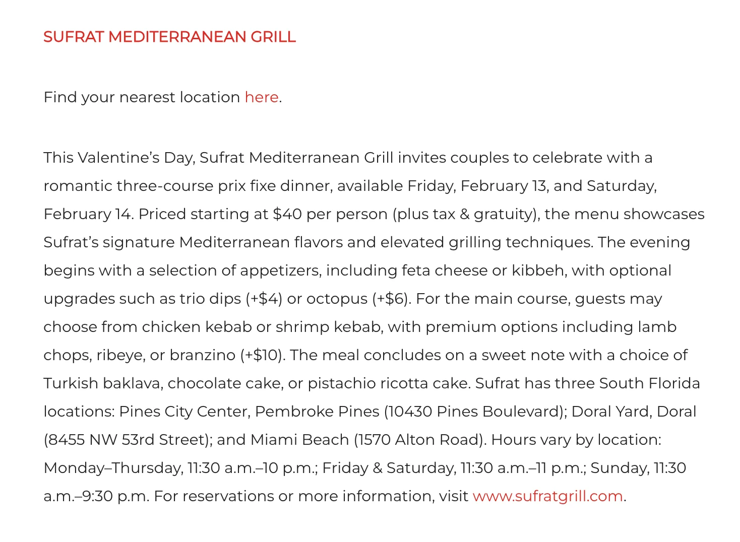 The Ultimate Miami Valentine’s Day Dining Guide