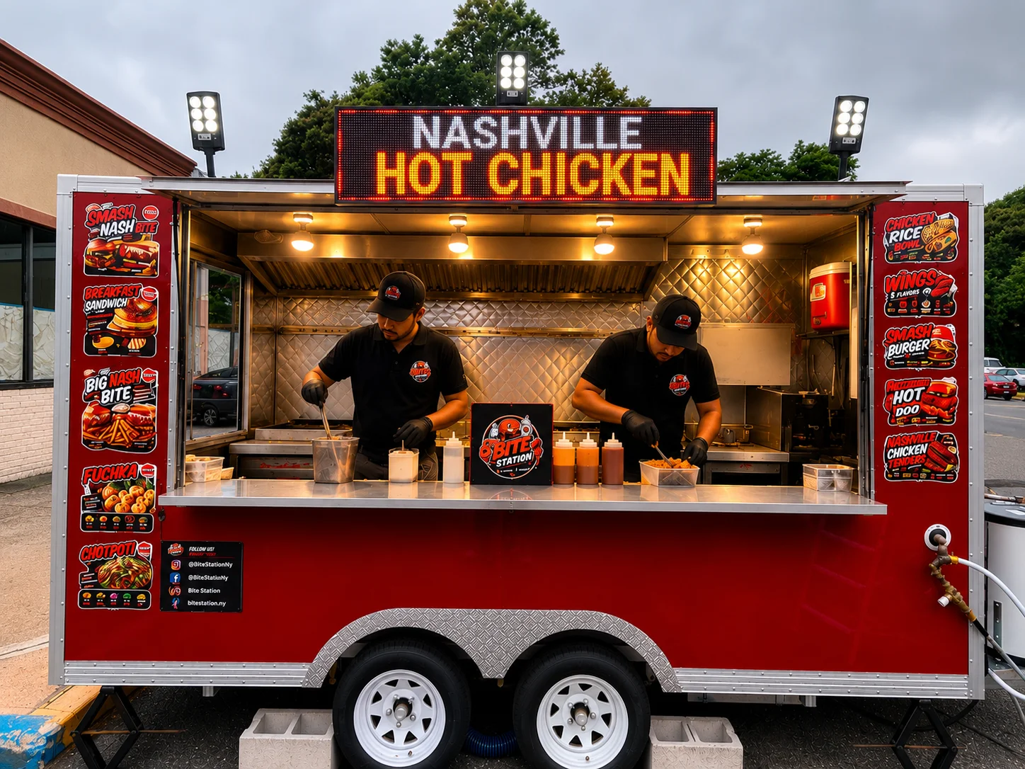 Nashville hot chicken food truck serving spicy fried chicken dishes