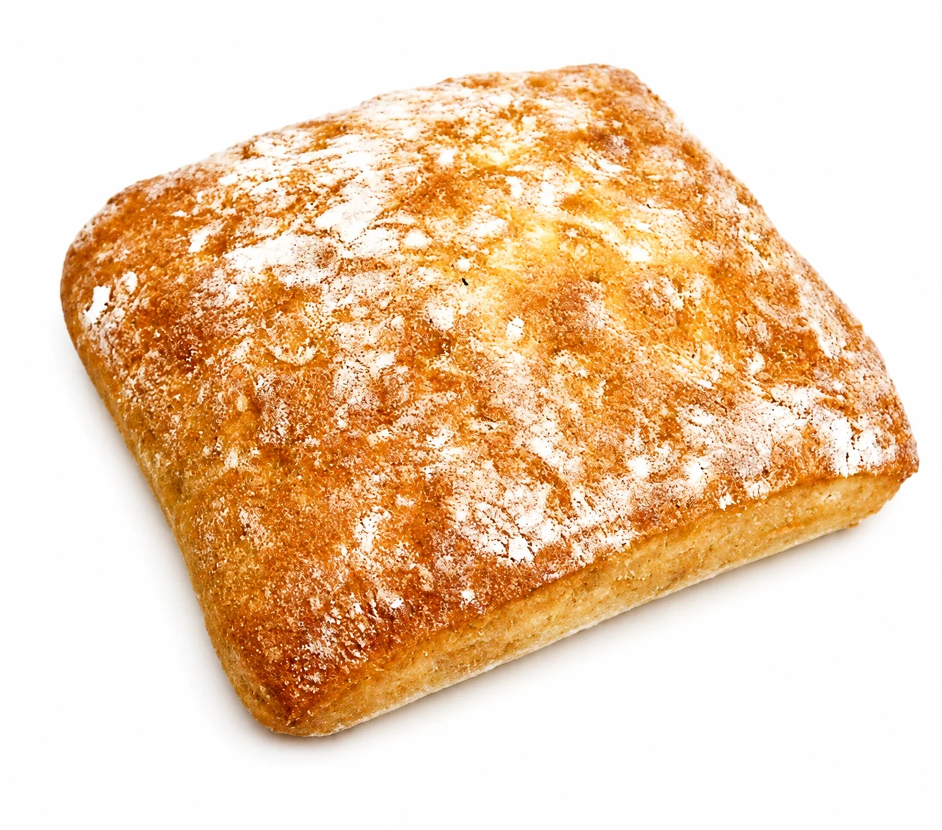Freshly baked ciabatta bread with a golden crust.