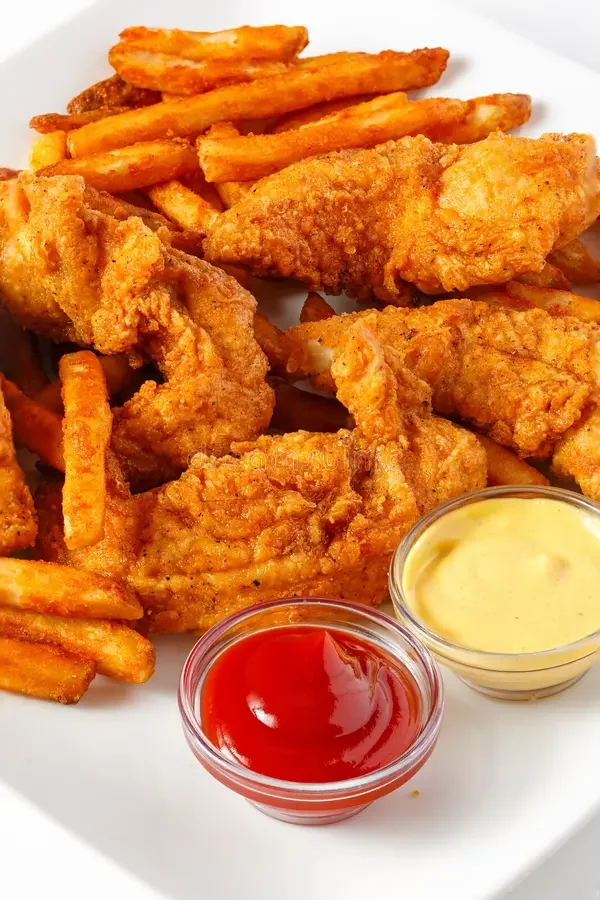 Spicy Chicken Tenders with Fries