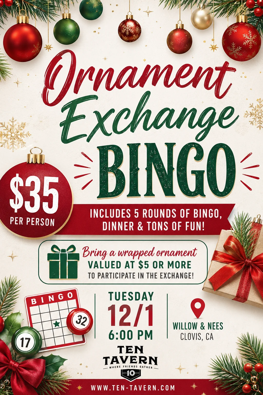 Ornament Exchange Bingo