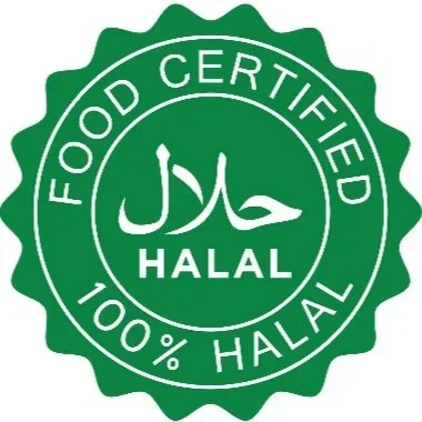 Halal certification seal for food products