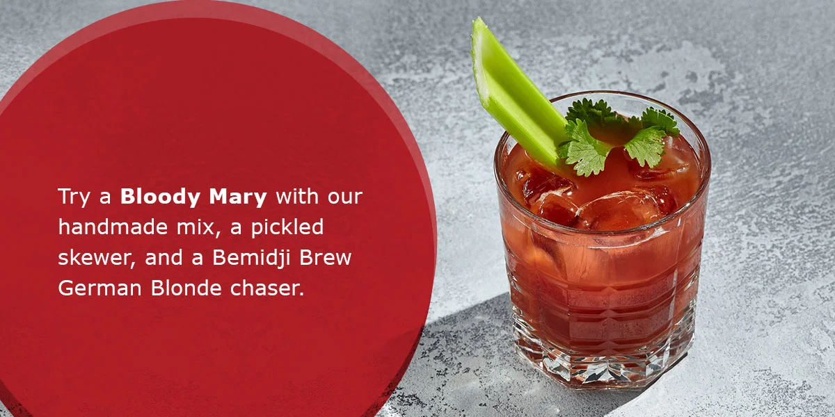 Classic Bloody Mary cocktail with garnishes