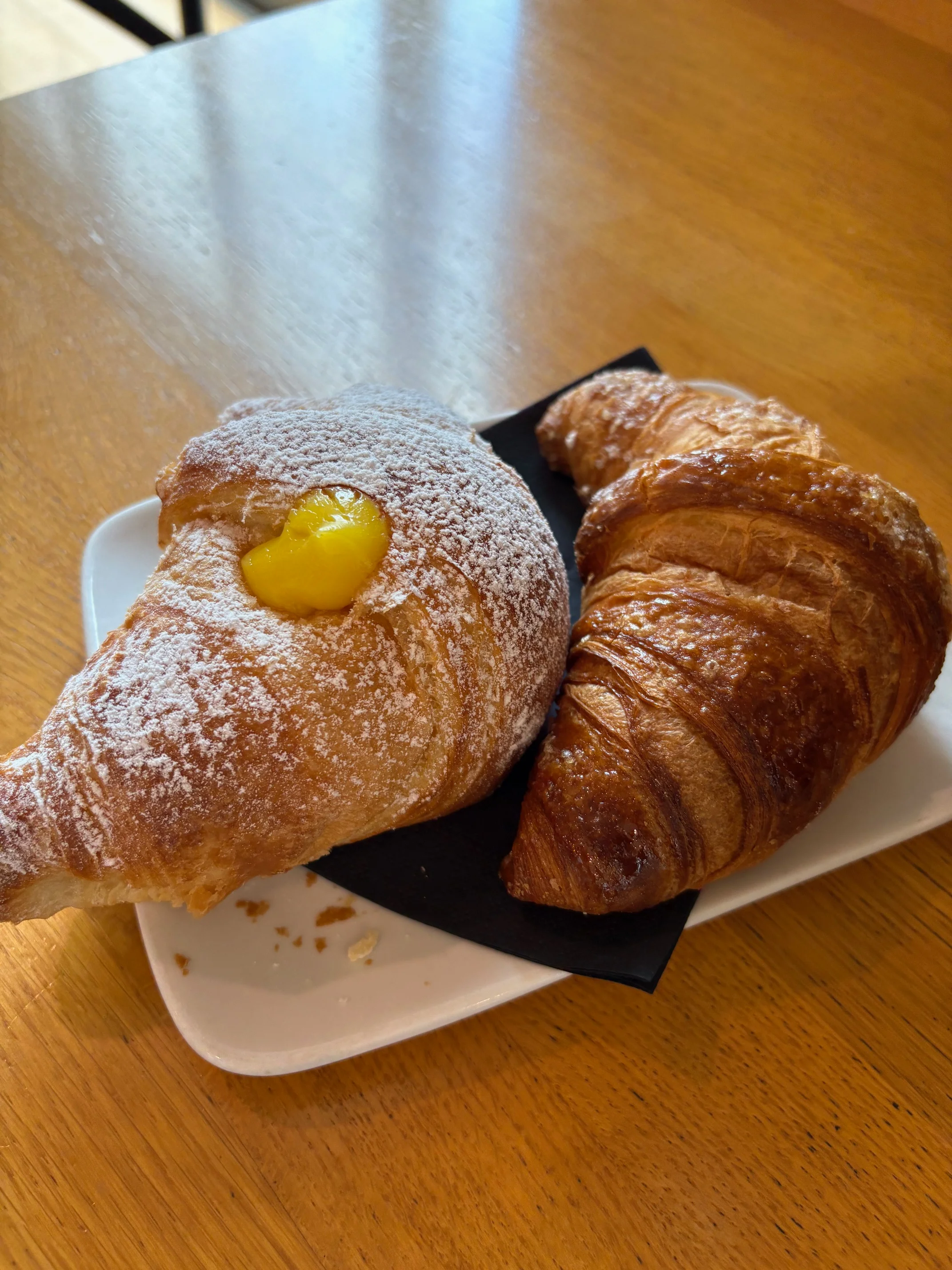 French croissants with pastry cream filling