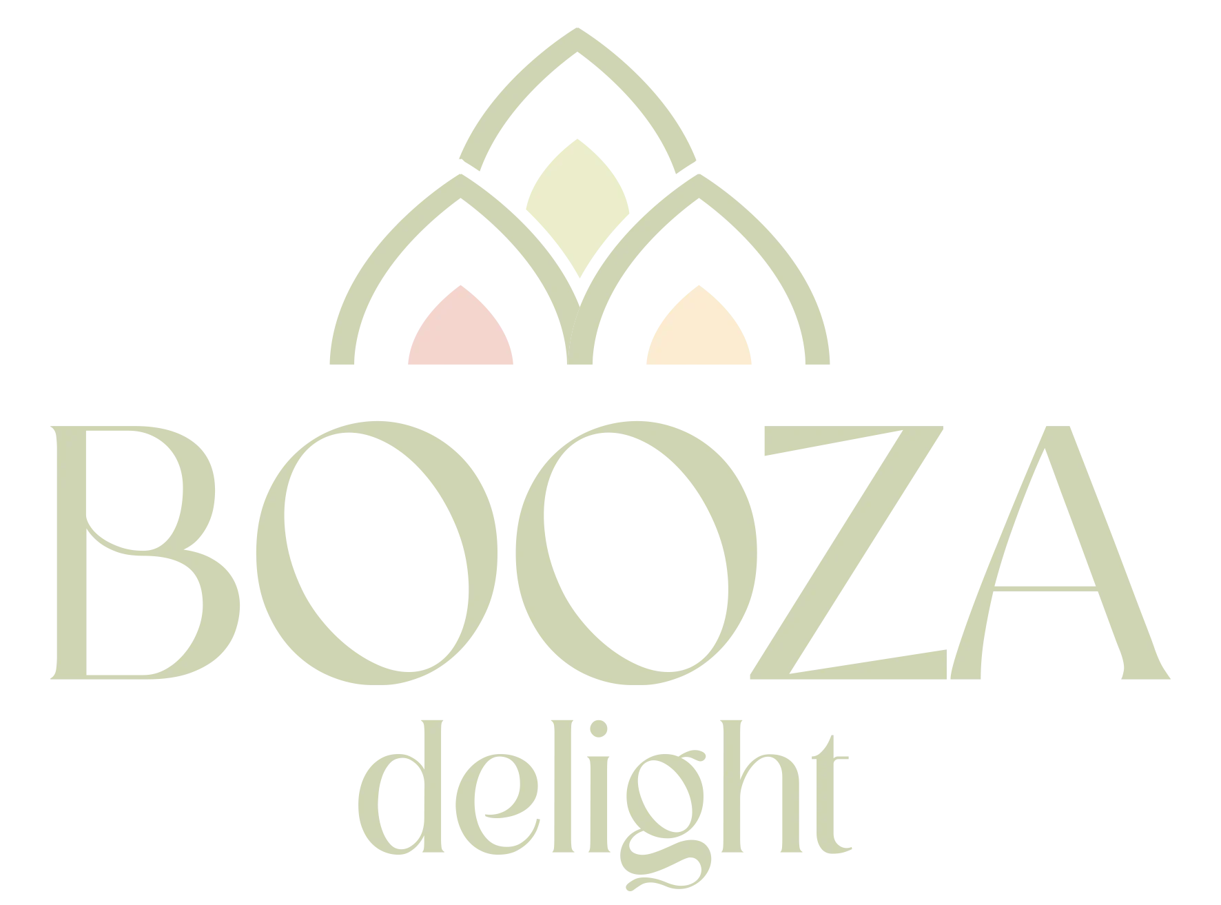 Booza Delight restaurant logo with stylized floral emblem