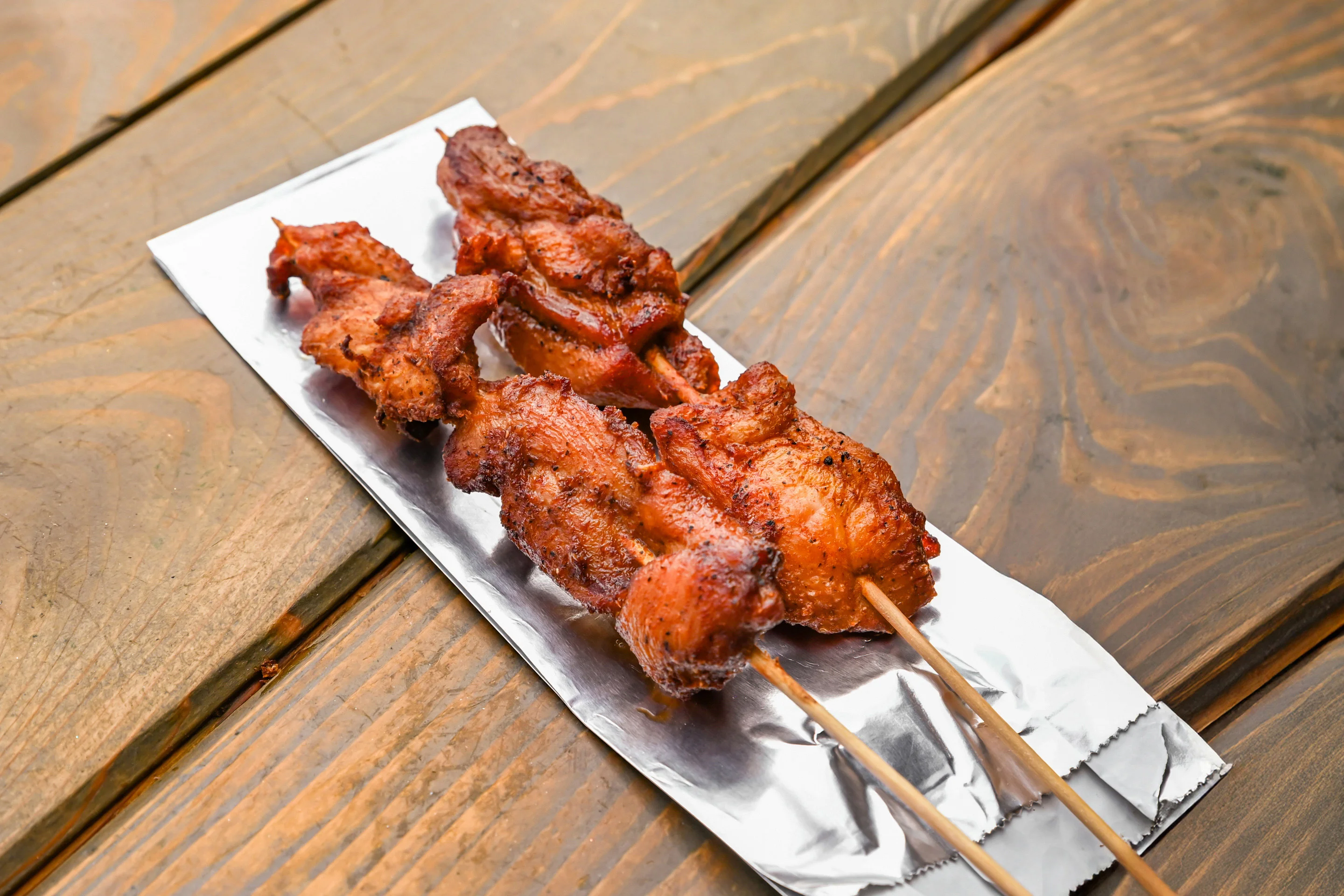 Grilled chicken skewers from Southeast Asian cuisine
