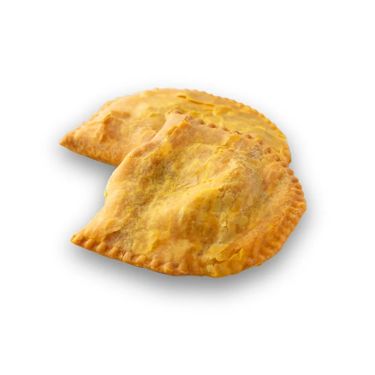 Golden Jamaican patties with flaky crust