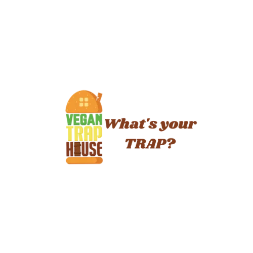 Vegan restaurant logo with playful design and tagline