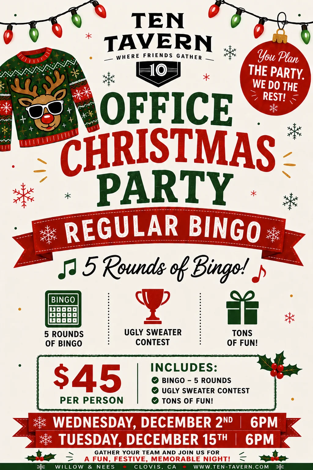 Office Christmas Party Bingo