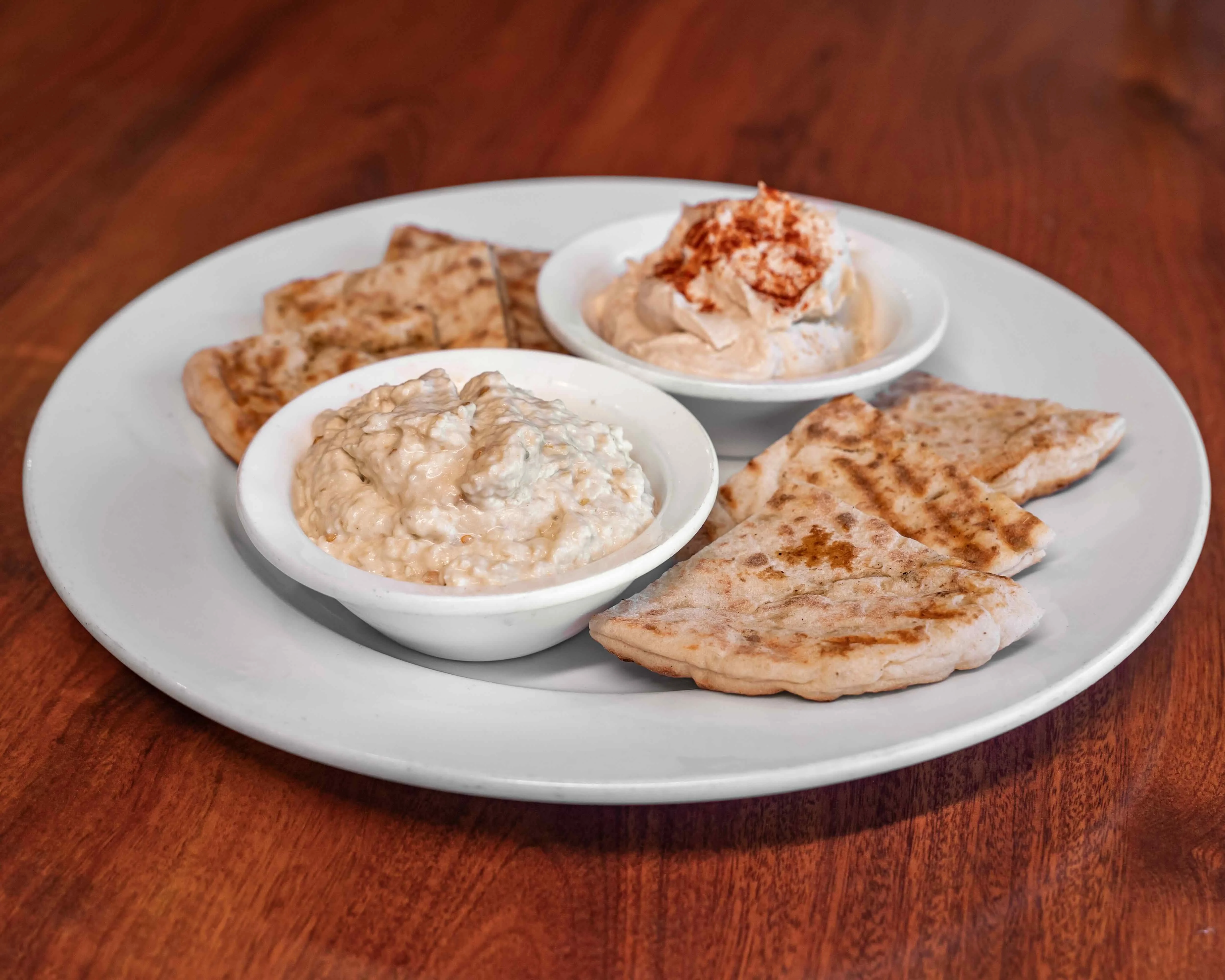 Pita Triangles w/ hummus and babaganoush