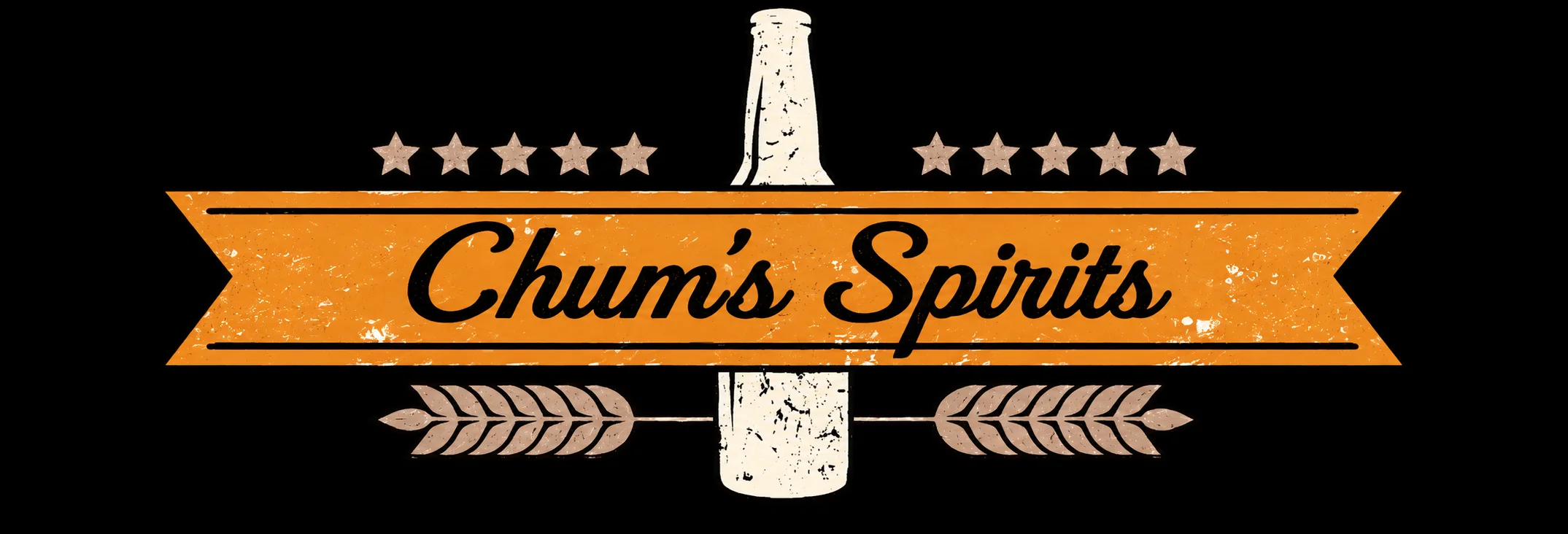 Chum's Spirits logo with vintage design and decorative elements