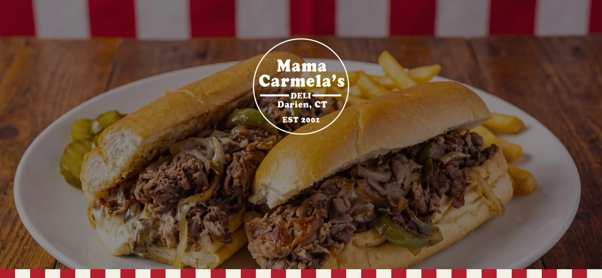 Italian beef sandwich with melted cheese and peppers