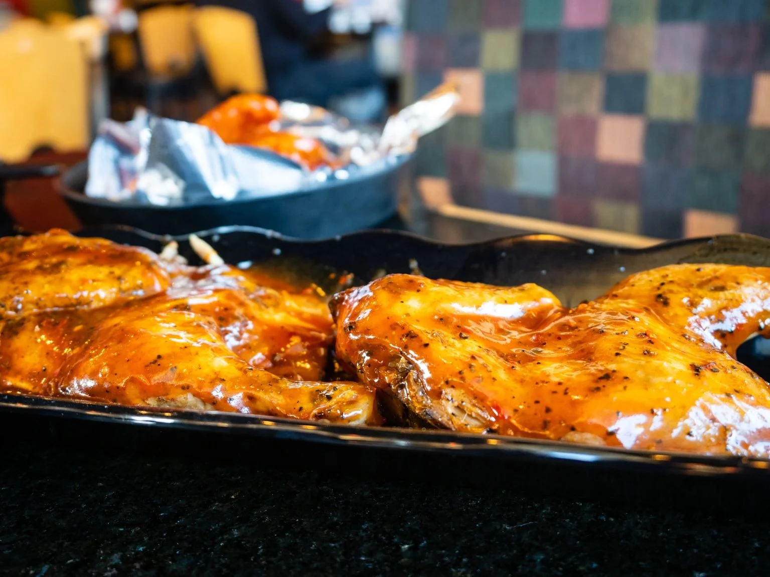 A plate of barbecue chicken from Bobbee O's BBQ