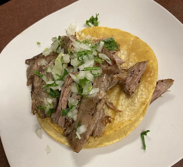 Authentic Mexican street taco with grilled beef and fresh toppings