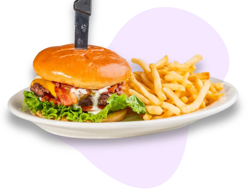 Steak Knife Bacon Cheddar Ranch Burger