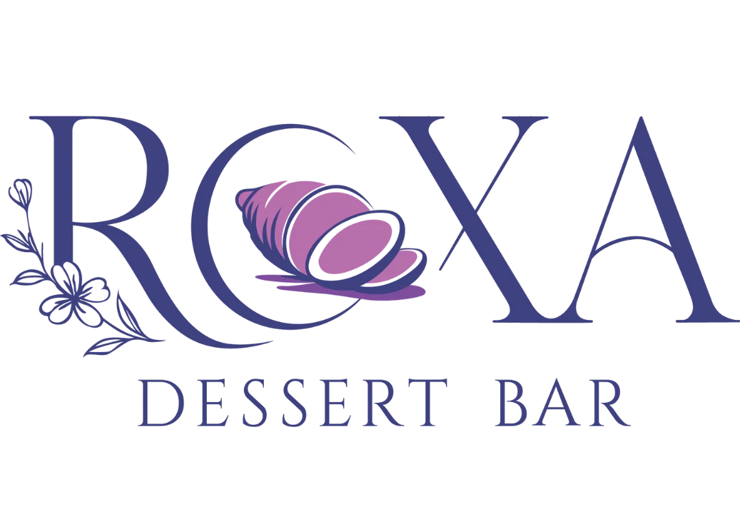 Roxa Dessert Bar logo featuring elegant design and pastel colors