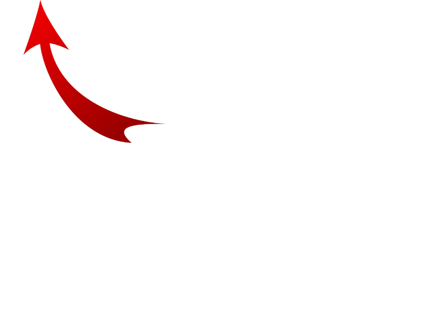 Stylized red arrow logo design