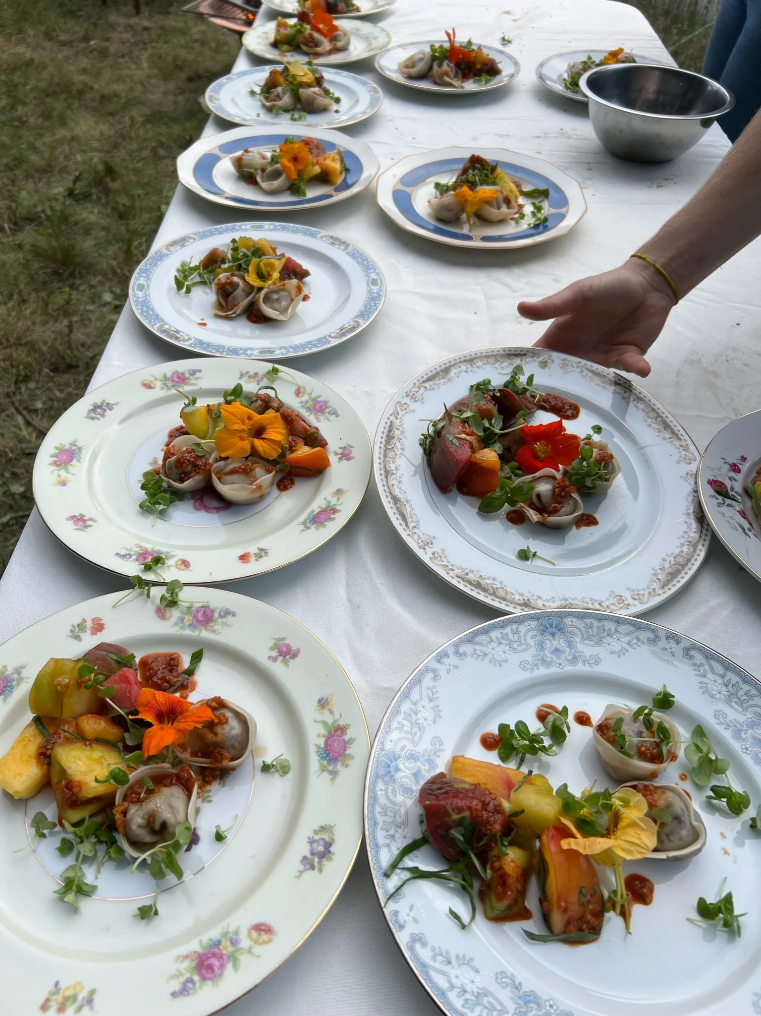 Artfully plated seafood salad with vibrant garnishes