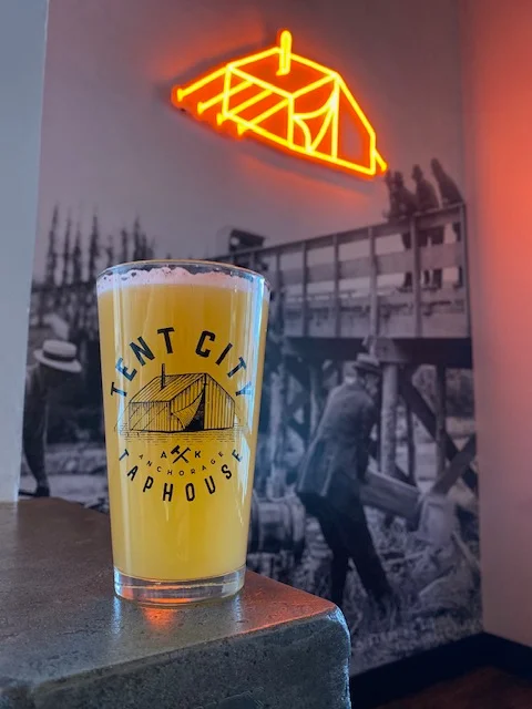 Craft beer in a glass at Tent City Taphouse