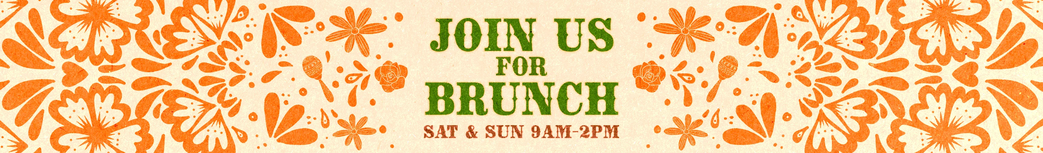 Join us for brunch with floral decor and vibrant colors