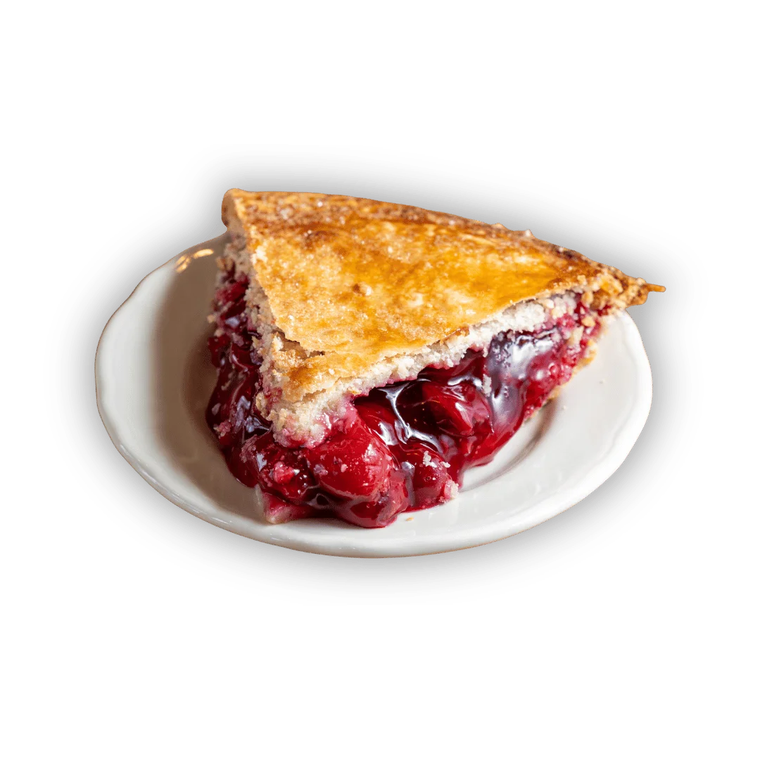 Delicious cherry pie with a golden crust and cherry filling.