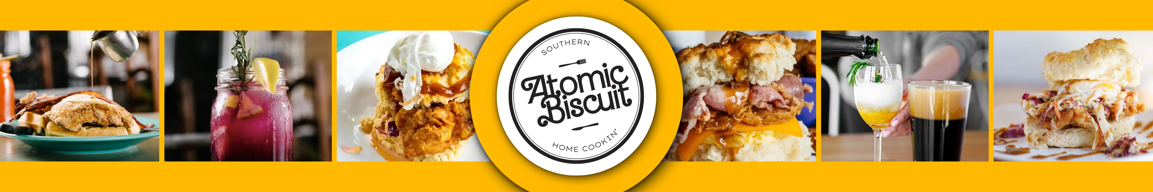 Southern-style biscuit sandwich with fried chicken