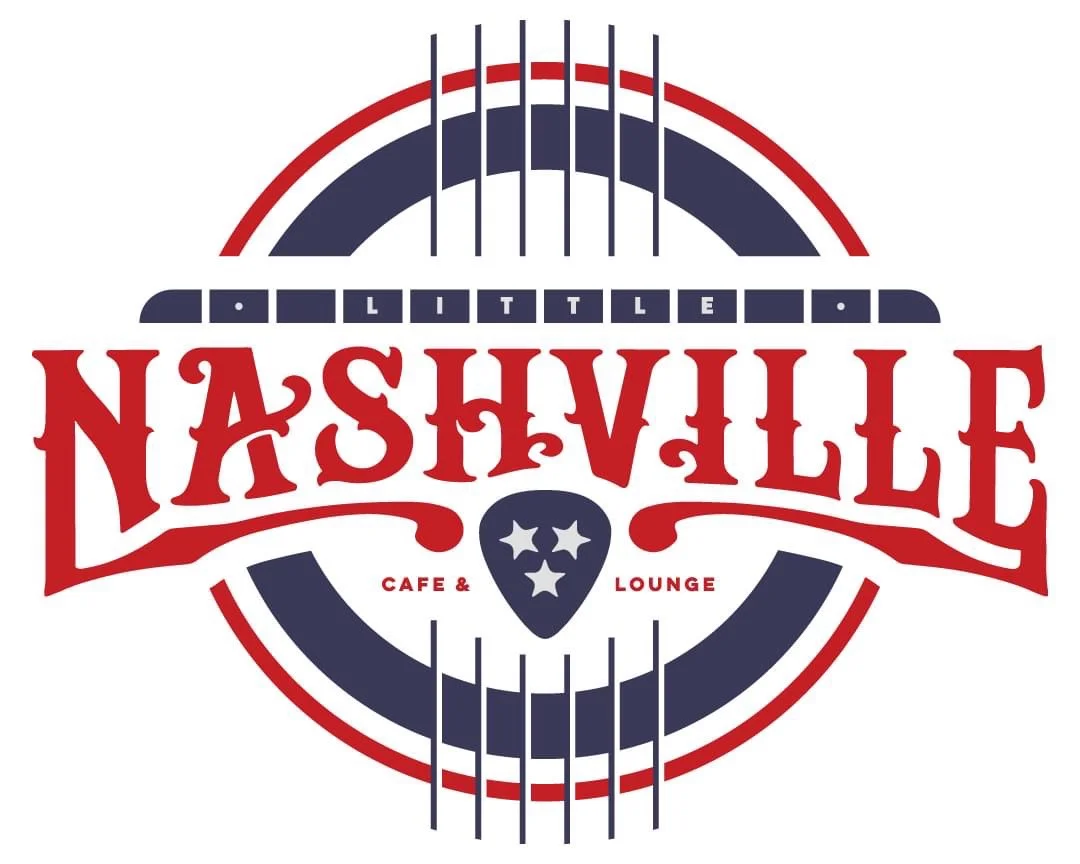 Logo of Little Nashville Cafe & Lounge featuring musical elements