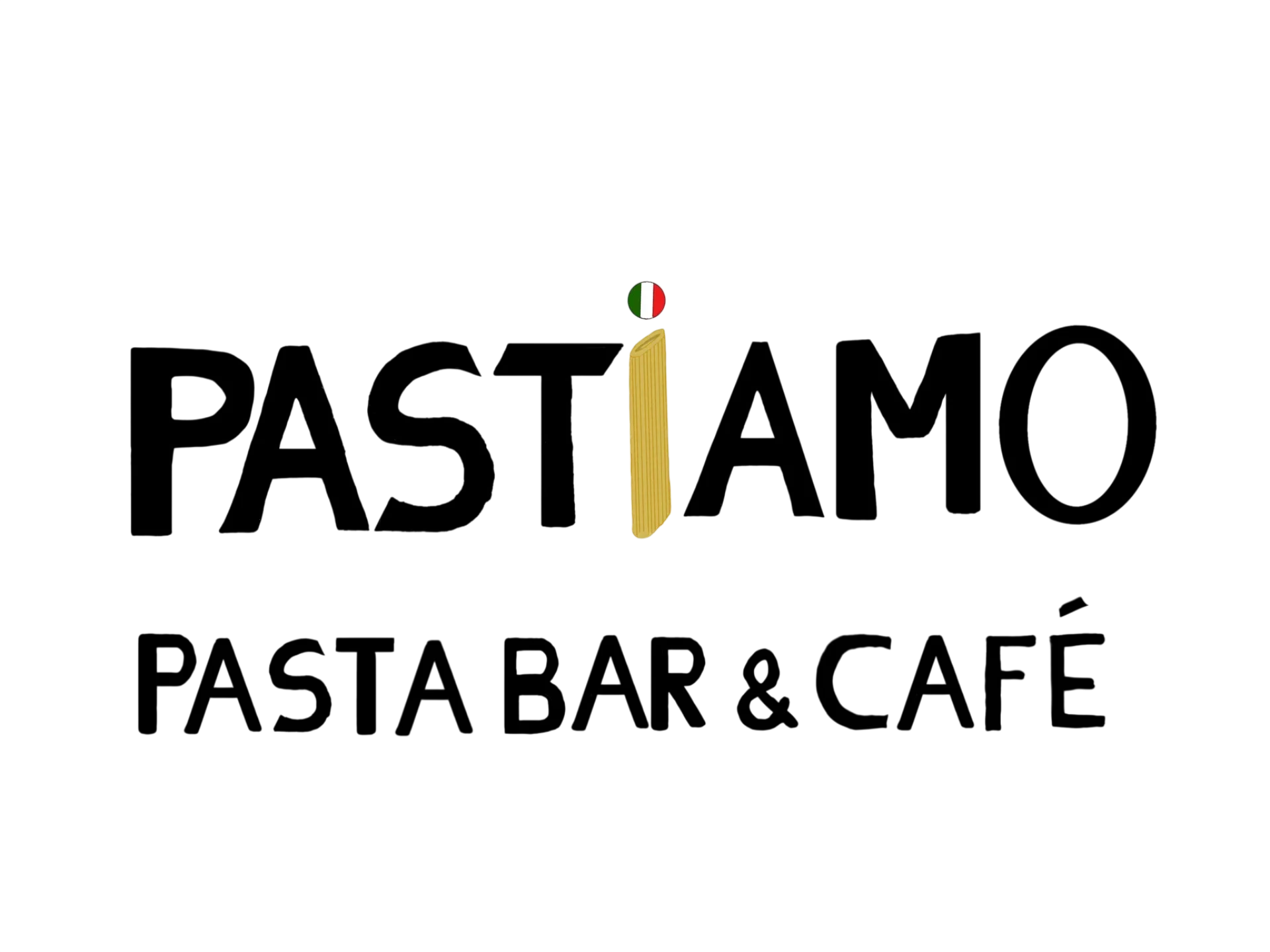 Logo of Pastiamo Pasta Bar & Café featuring Italian design elements