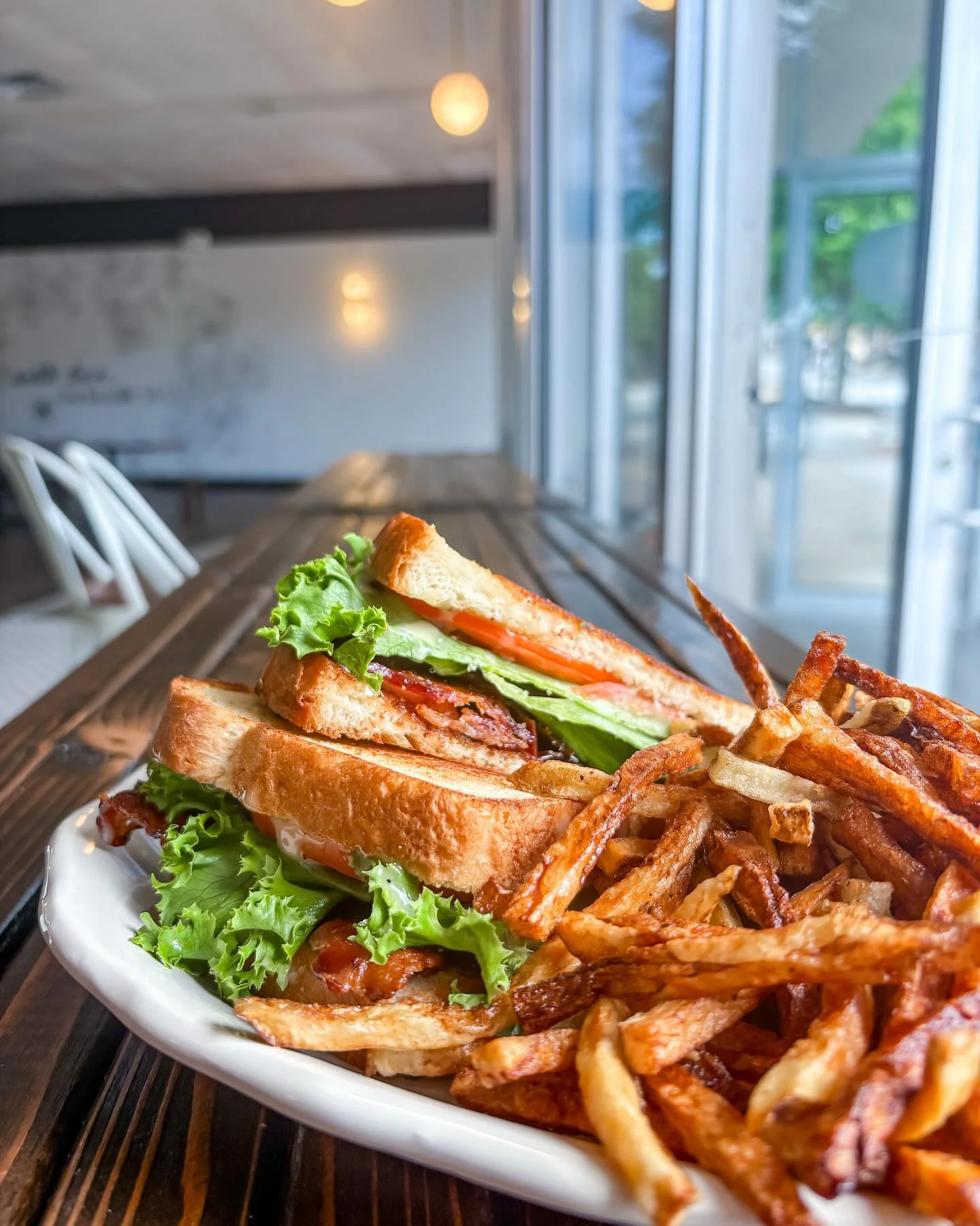Classic BLT sandwich with crispy fries