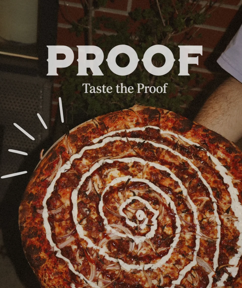 Logo of Proof Pizzeria located in Allston, MA