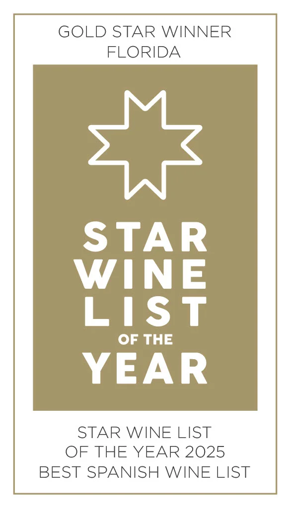 Casa Juancho honored with the Star Wine List award for Best Spanish Wine List of the Year in Florida.