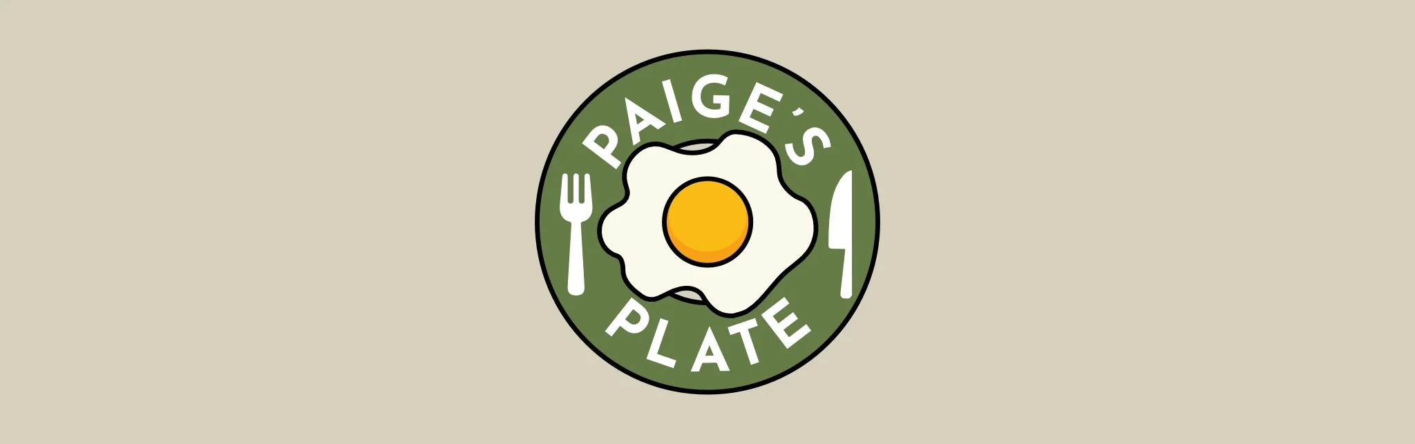 Logo of Paige's Plate featuring a sunny-side-up egg